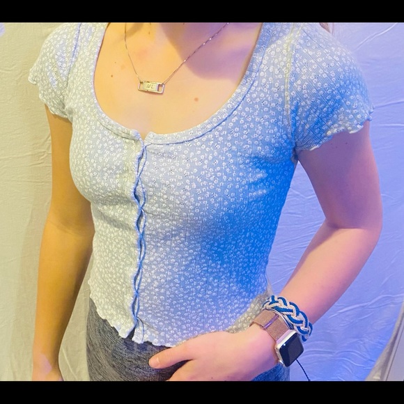 -Light Blue Brandy Melville Top- - Picture 2 of 5
